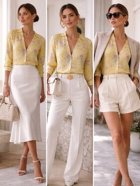 Vintage Gianni Versace Yellow Floral Top